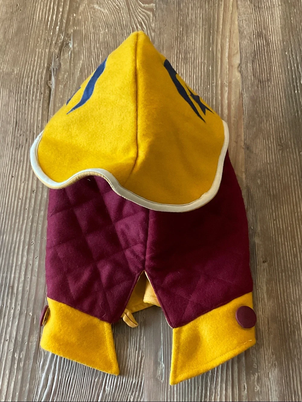 Renaissance knight hood kids Yellow & Burgundy Star Crescent Costume